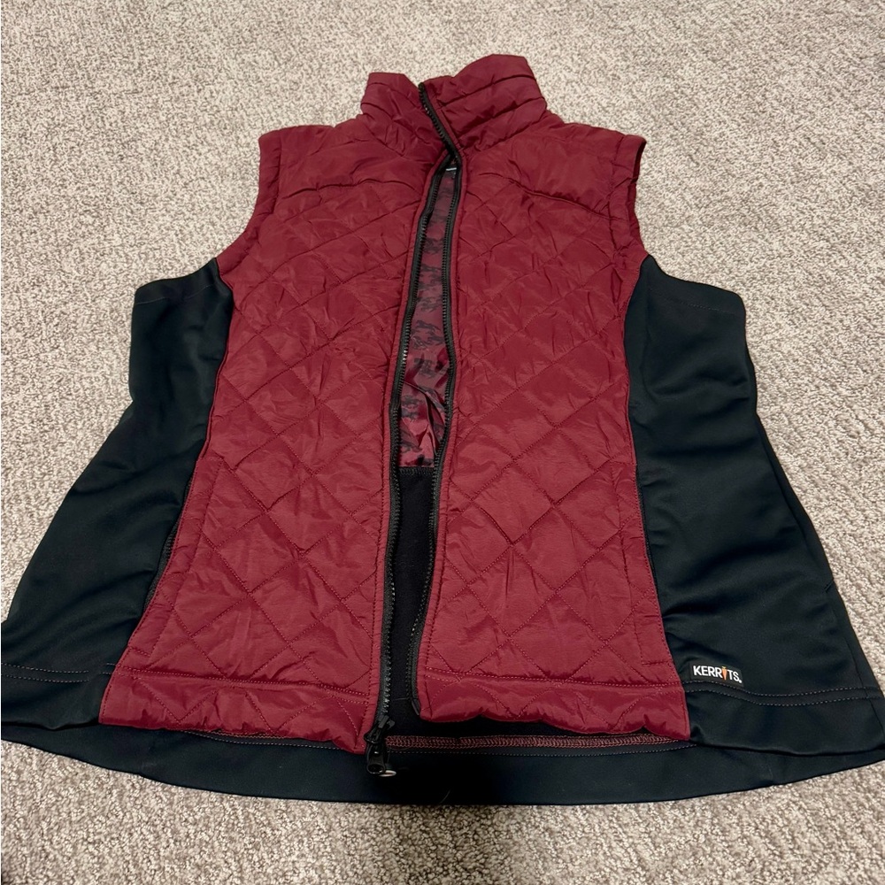 Kerrits Burgundy and Black Quilted Vest